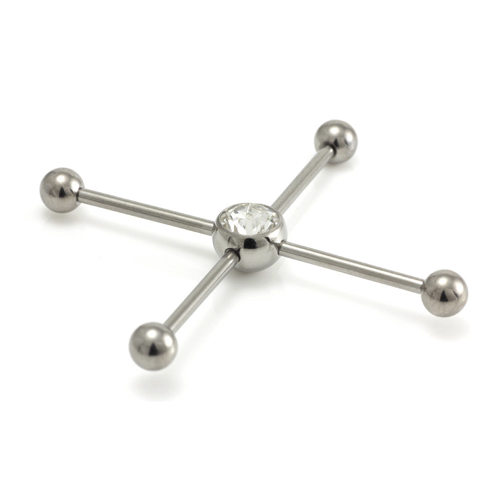 Titanium Gem Cross Industrial Bar 1.6mm