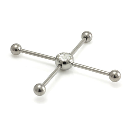 Titanium Gem Cross Industrial Bar 1.6mm