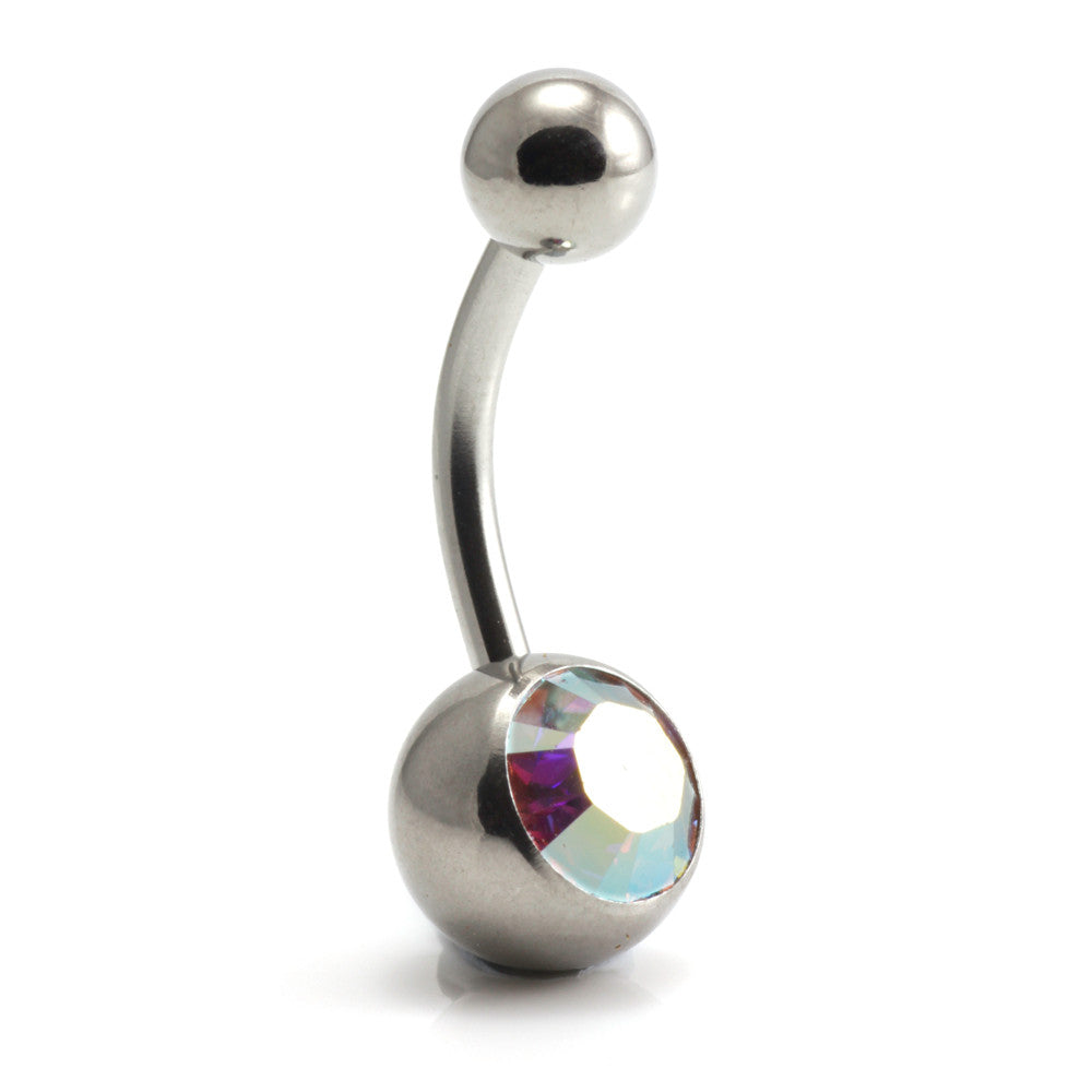 Titanium Internal Jewelled Banana (1.6mm)