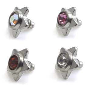 Titanium Internal Thread Jewelled Star