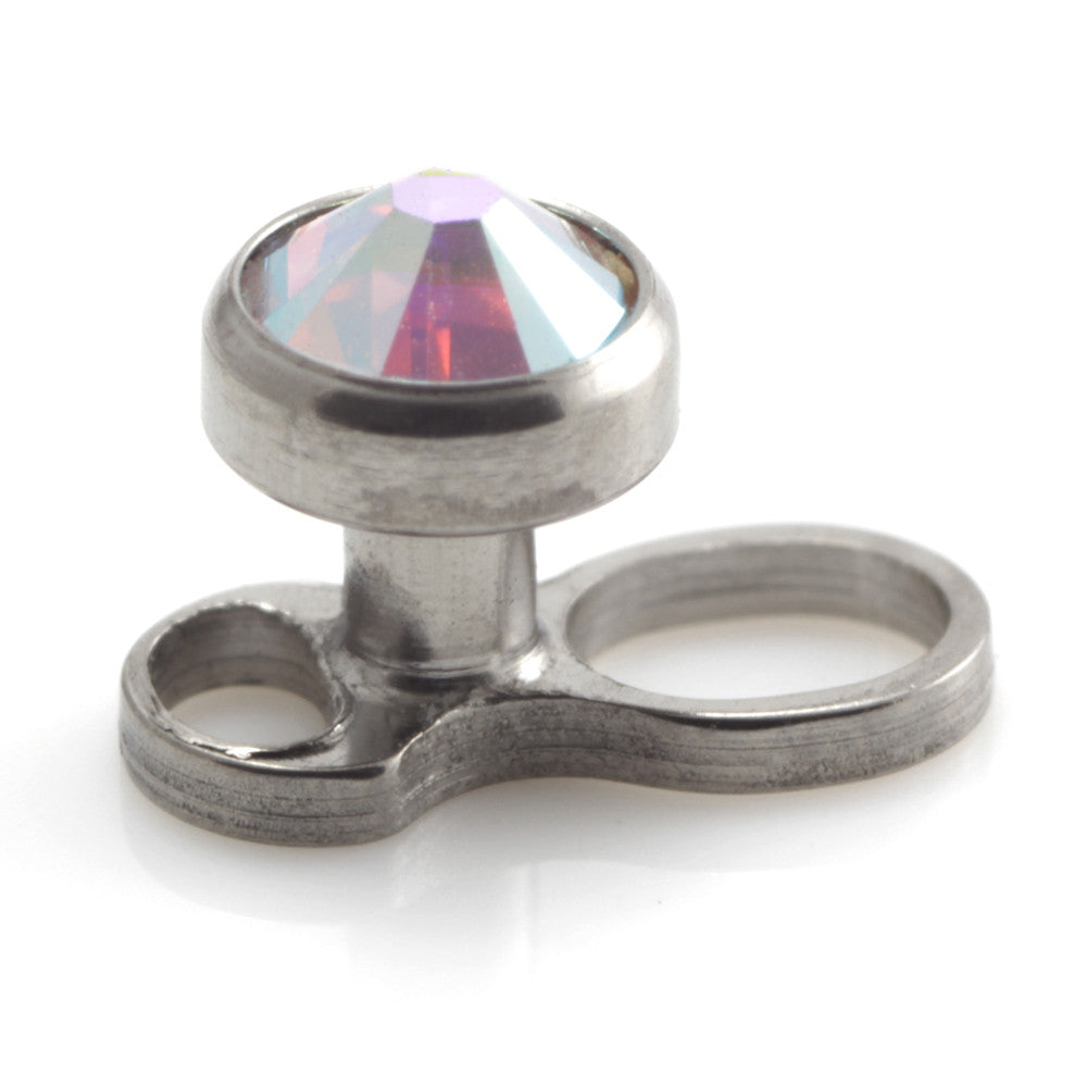 Titanium Internal Thread Micro Dermal Anchor with Gem Disk