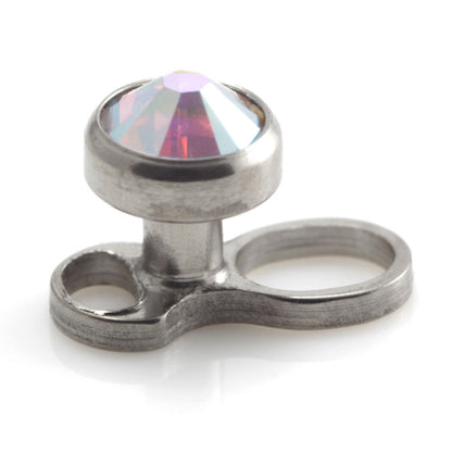 Titanium Internal Thread Micro Dermal Anchor with Gem Disk
