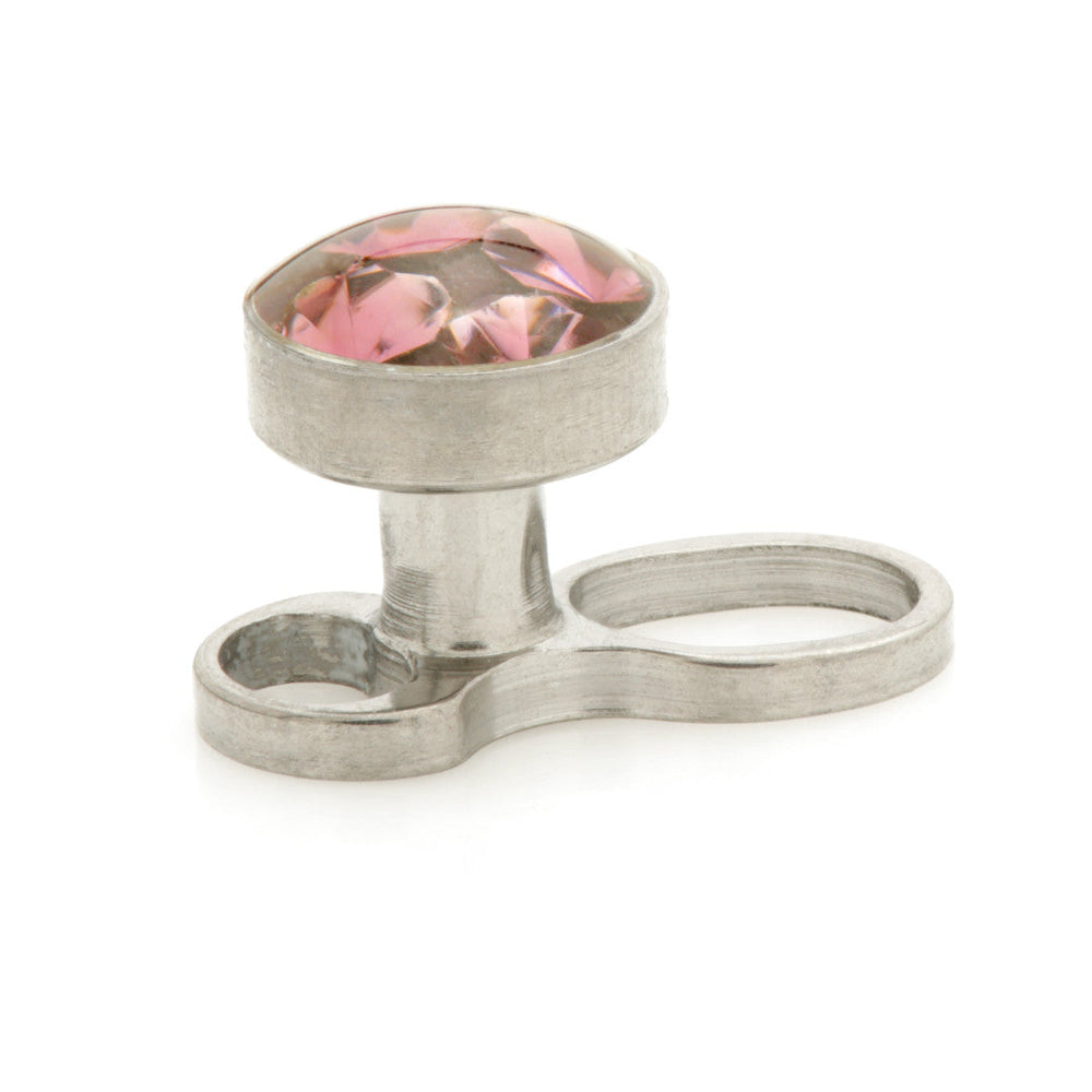 Titanium Internal Thread Micro Dermal Anchor with Glit Gem Disk