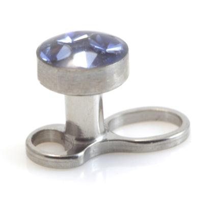 Titanium Internal Thread Micro Dermal Anchor with Multi Gem Disk