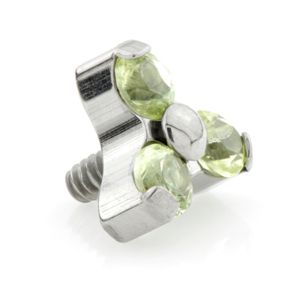 Titanium Internal Thread Micro Peridot Trinity