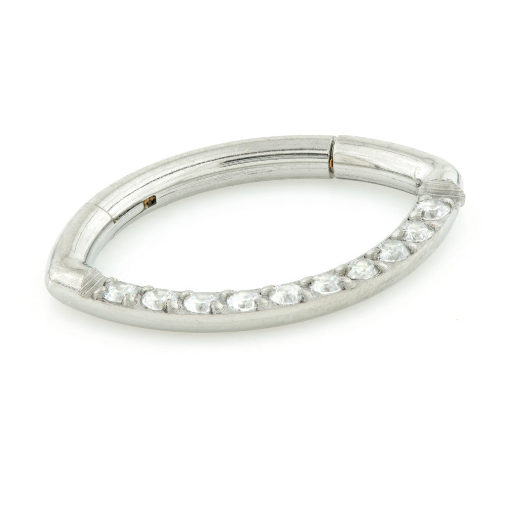 Titanium Marquise Hinged Gem Ring