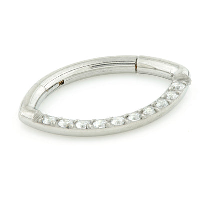 Titanium Marquise Hinged Gem Ring