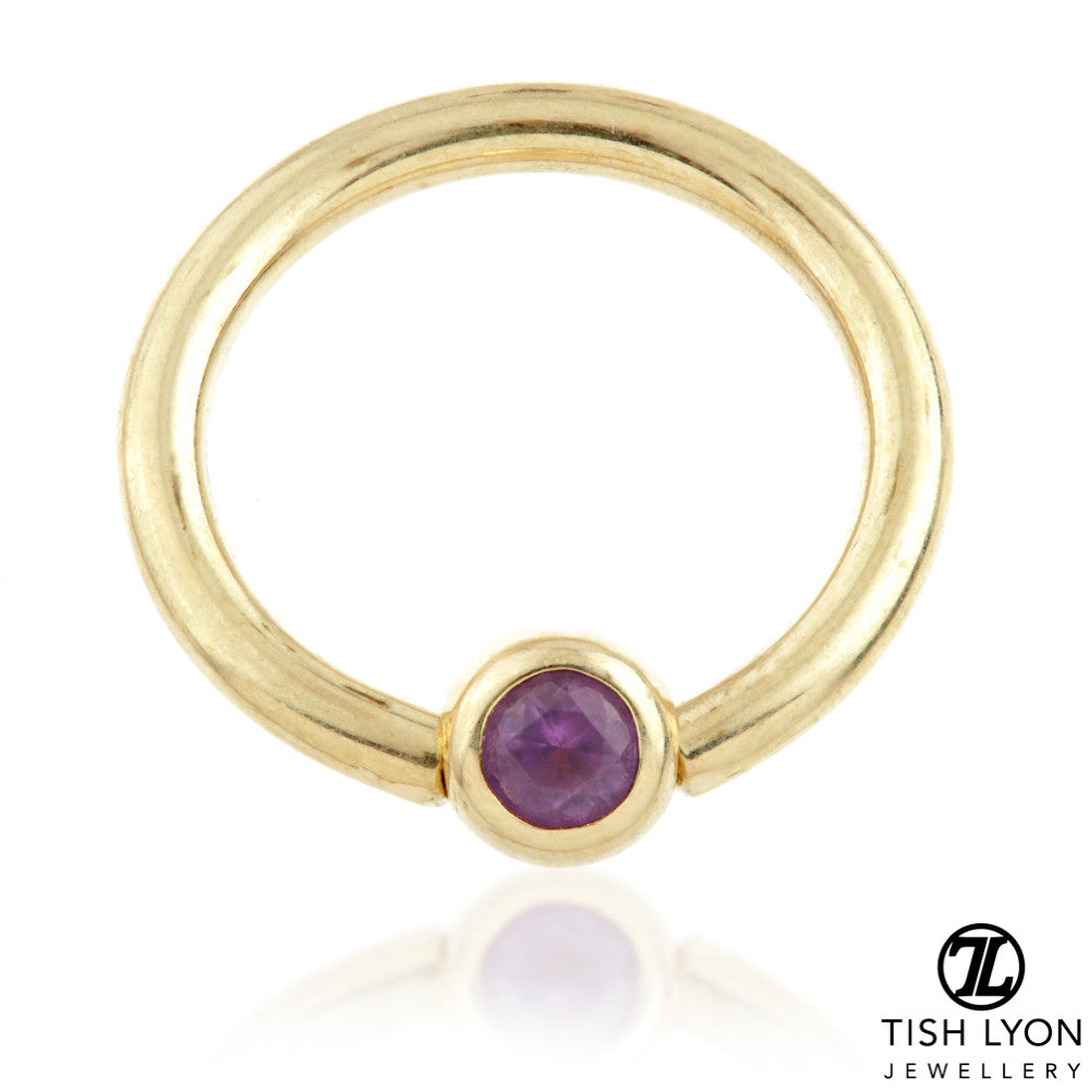 TL - 14ct Gold Amethyst BCR - 1.6mm