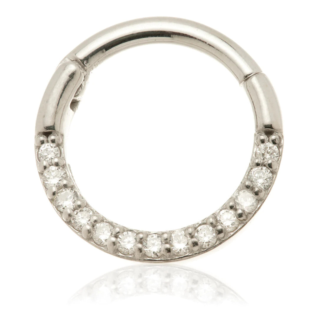 TL - 14ct Gold Flat Pavé Diamond Daith Septum Ring