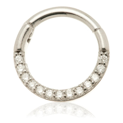 TL - 14ct Gold Flat Pavé Diamond Daith Septum Ring