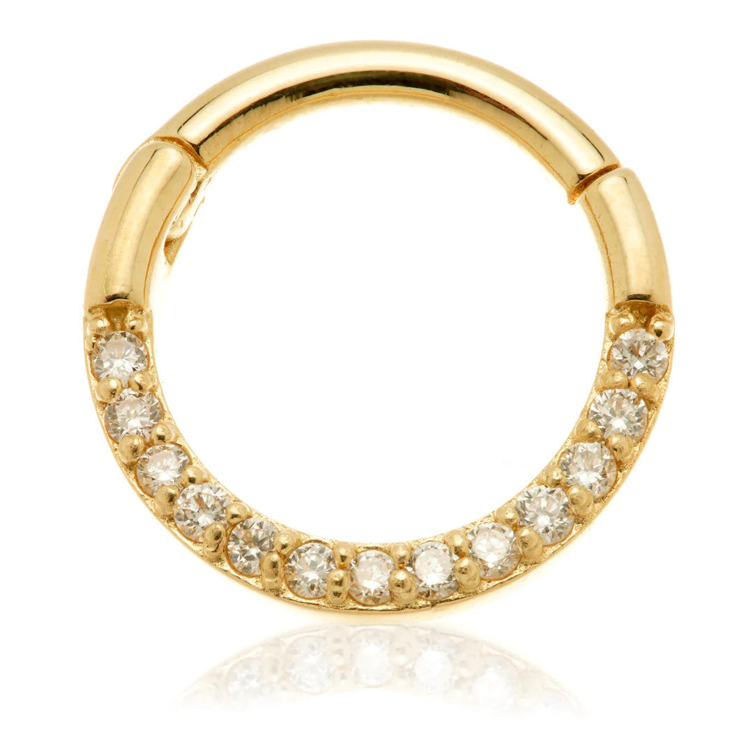 TL - 14ct Gold Flat Pavé Diamond Daith Septum Ring