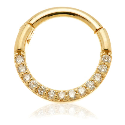 TL - 14ct Gold Flat Pavé Diamond Daith Septum Ring