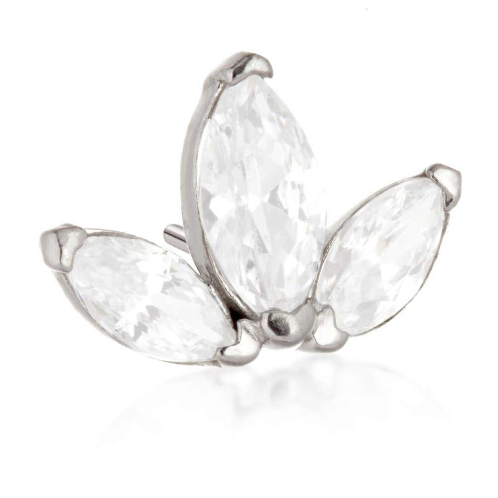TL - 14ct Threadless Gold Fleur-De-Lis Gem Pin Attachment