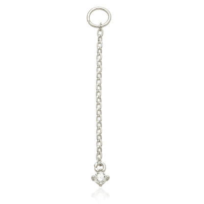 Solid Gold Hanging Gem Chain Charm