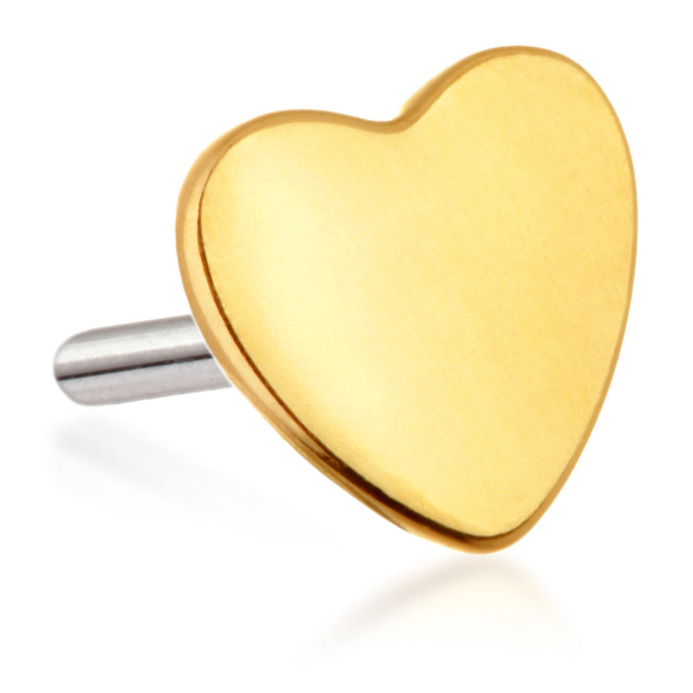 TL - 14ct Threadless Gold Heart Pin Attachment