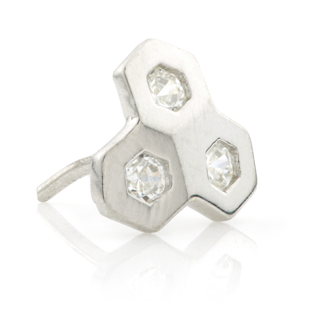 TL - 14ct Gold Honeycomb Gem Threadless Attachment