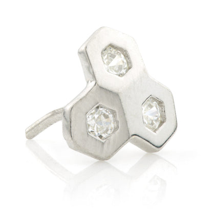 TL - 14ct Gold Honeycomb Gem Threadless Attachment
