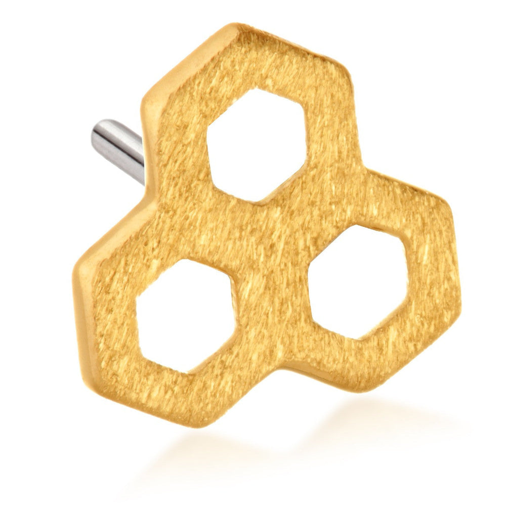 TL - 14ct Threadless Gold Honeycomb Pin Attachment