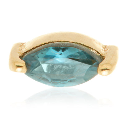 TL - 14ct Internal Gold Marquise London Blue Topaz Attachment