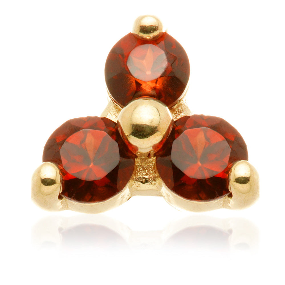 TL - 14ct Gold Internal Trinity Garnet Attachment