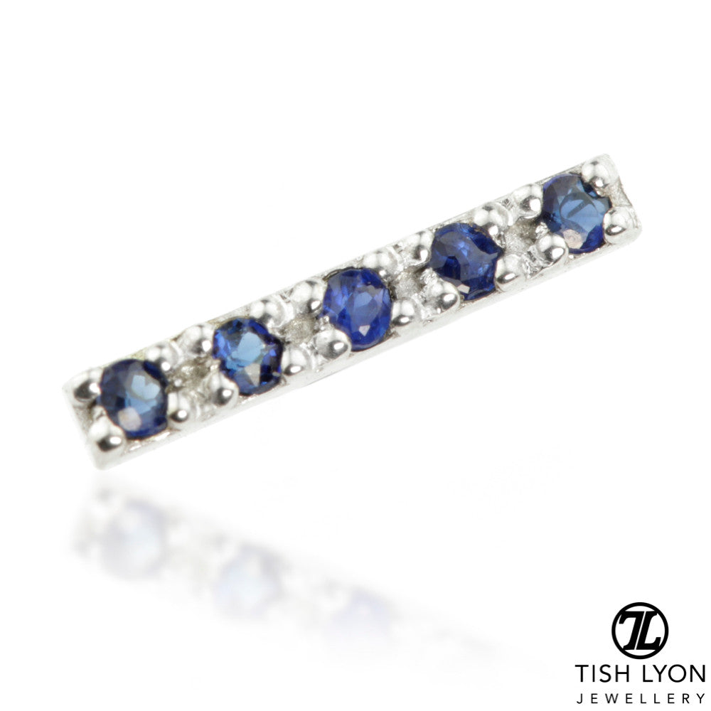 TL - 14ct Gold Pavé Sapphire Bar Microbar