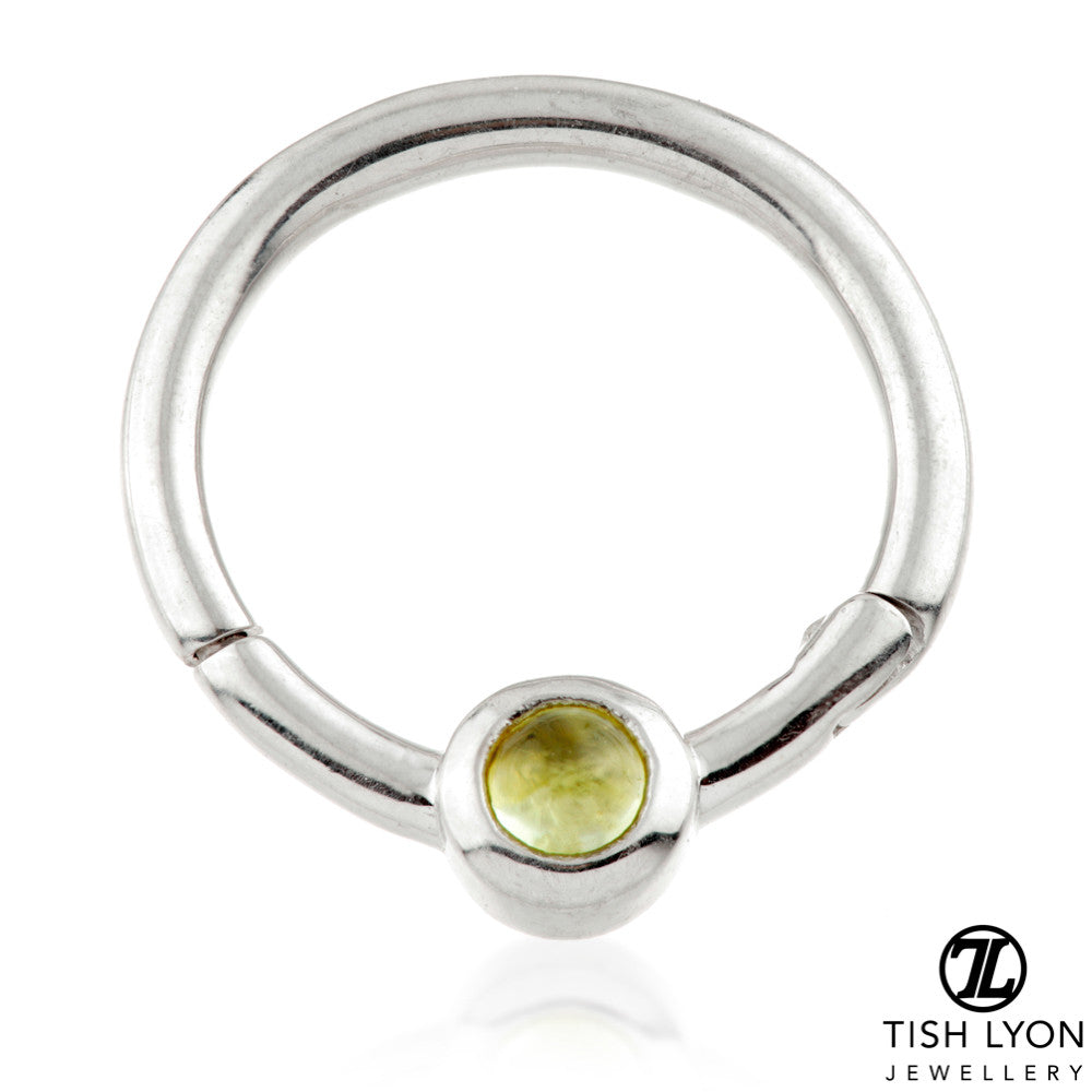 Solid 14ct Gold Peridot Hinge Ring