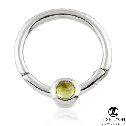 Solid 14ct Gold Peridot Hinge Ring