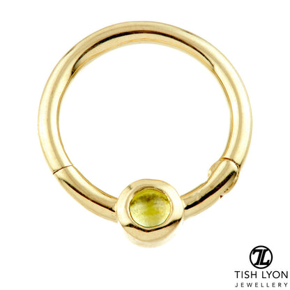 Solid 14ct Gold Peridot Hinge Ring
