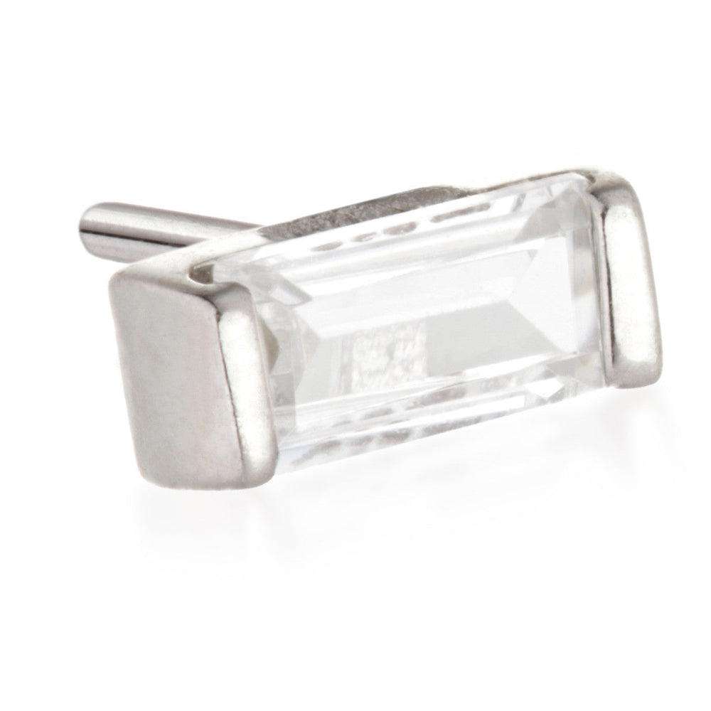 TL - 14ct Threadless Gold Rectangle Gem Pin Attachment