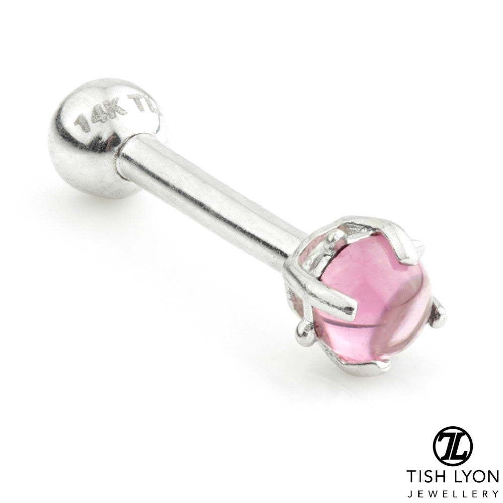 TL - 14ct Gold Rhodolite Prong Microbar