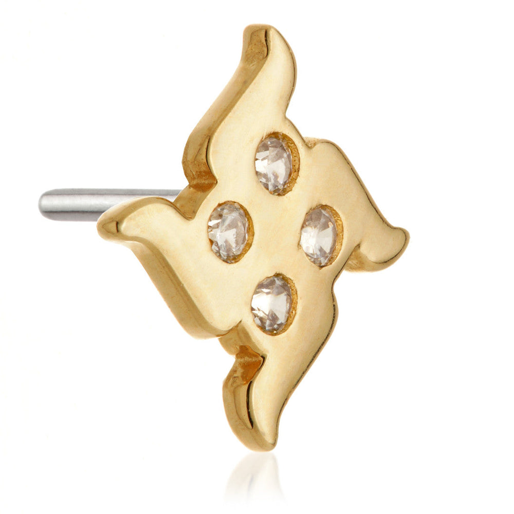 TL - 14ct Gold Threadless Hindu Protection Symbol Attachment