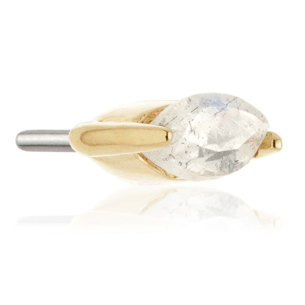 TL - 14ct Gold Threadless Marquise Labradorite Pin Attachment