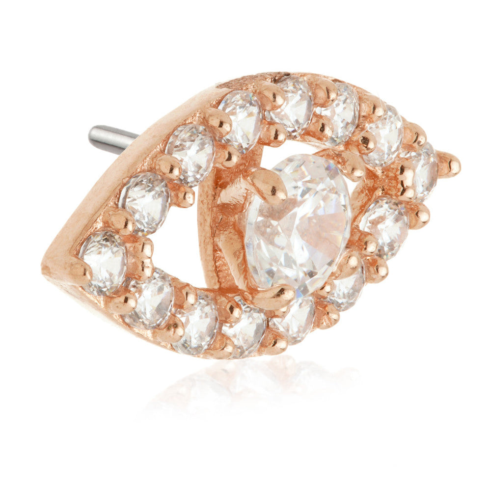 TL - 14ct Gold Threadless Pave Set Eye Attachment