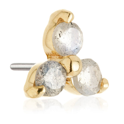 TL - 14ct Gold Threadless Trinity Labradorite Pin Attachment