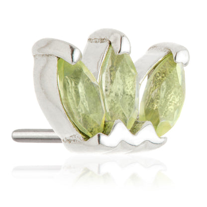 TL - 14ct Threadless Gold Triple Marquise Peridot Pin Attachment