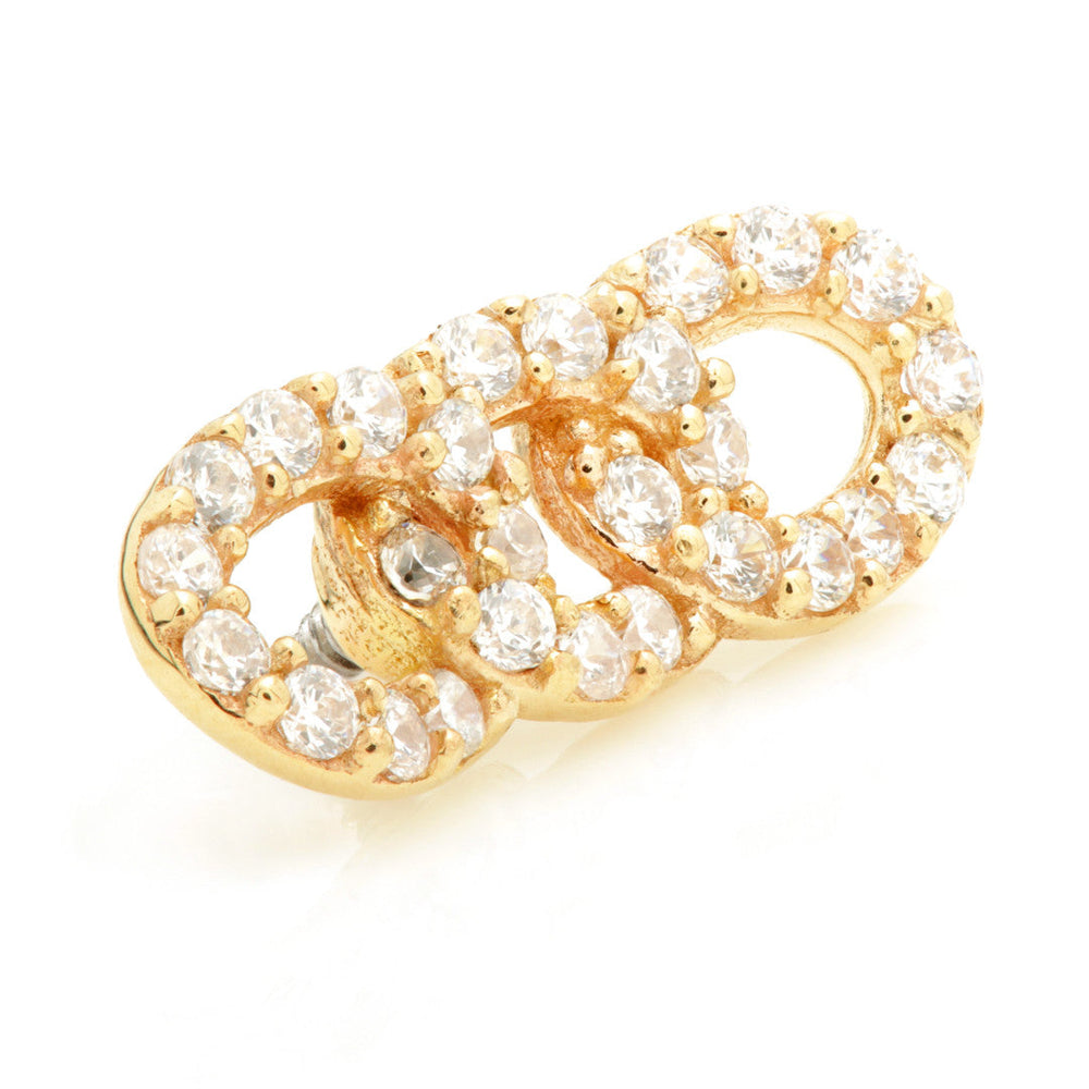 TL - 14ct Internal Gold Pave Triple Chain Links Attachment