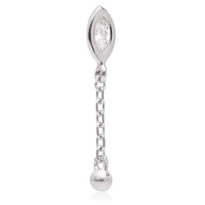 TL - 14ct Internal Jewelled Marquise & Ball Attachment