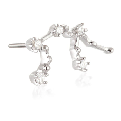 Aquarius Threadless Jewelled Zodiac Constellation Pin Attachment