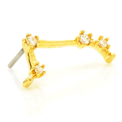 Aries Threadless Jewelled Zodiac Constellation Pin Attachment