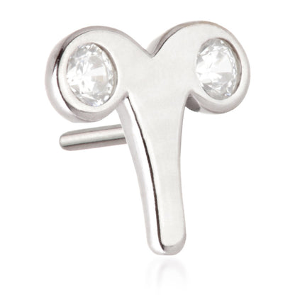 Aries Threadless Jewelled Zodiac Pin Attachment