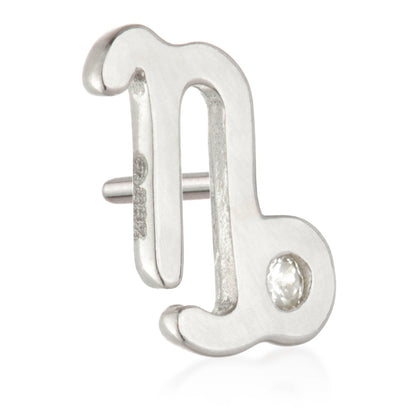 Capricorn Threadless Jewelled Zodiac Pin Attachment