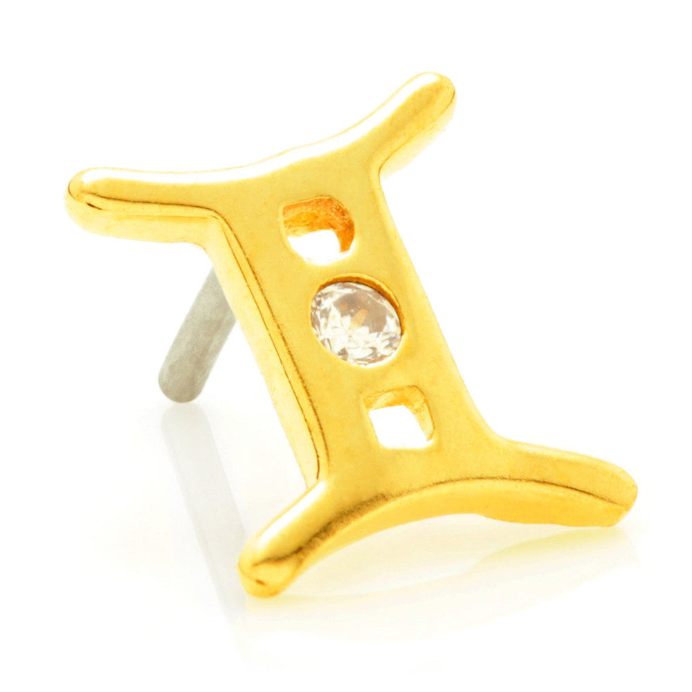 Gemini Threadless Jewelled Zodiac Pin Attachment