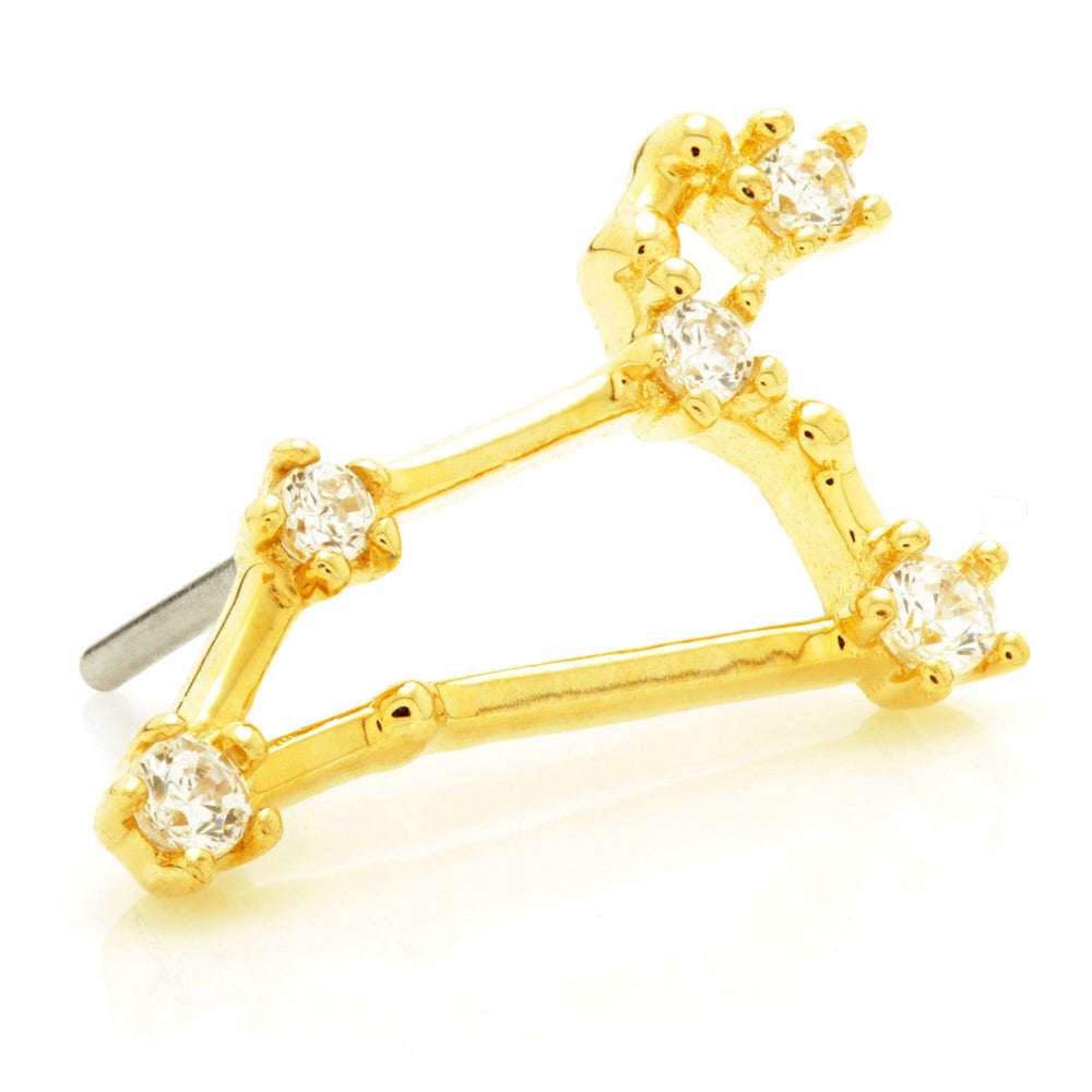 Leo Threadless Jewelled Zodiac Constellation Pin Attachment