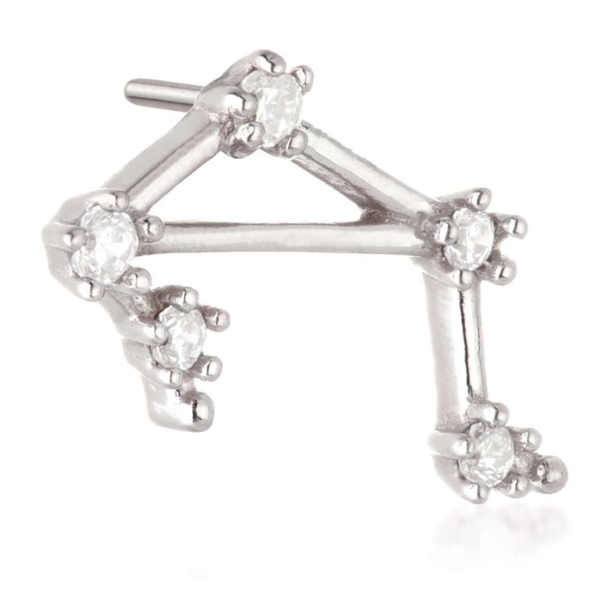 Libra Threadless Jewelled Zodiac Constellation Pin Attachment