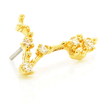 Pisces Threadless Jewelled Zodiac Constellation Pin Attachment