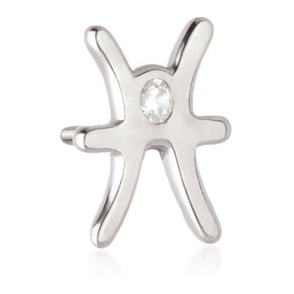 Pisces Threadless Jewelled Zodiac Pin Attachment