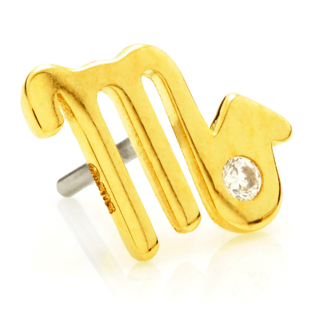 Scorpio Threadless Jewelled Zodiac Pin Attachment