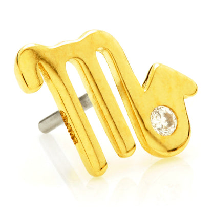Scorpio Threadless Jewelled Zodiac Pin Attachment