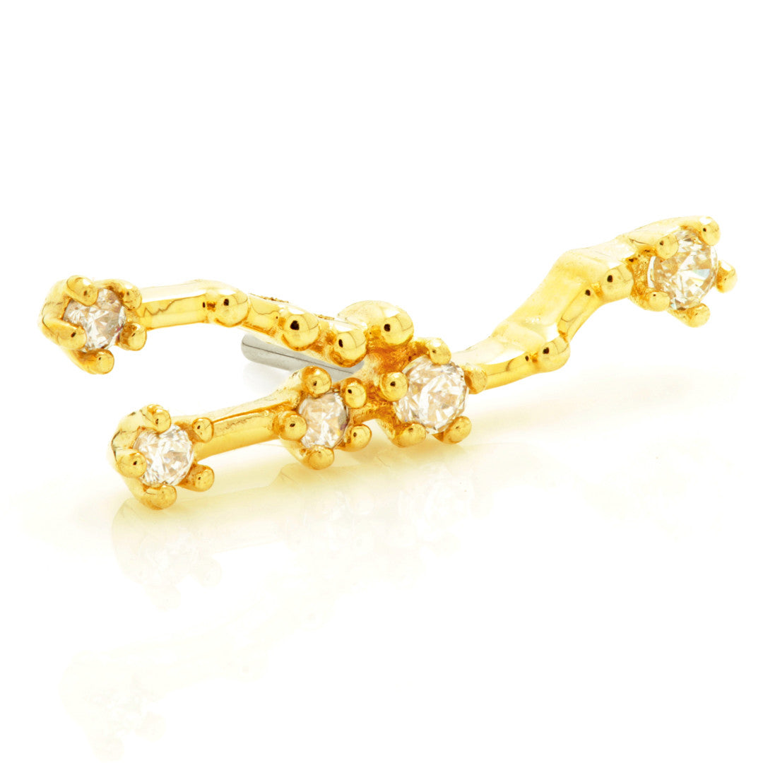 Taurus Threadless Jewelled Zodiac Constellation Pin Attachment