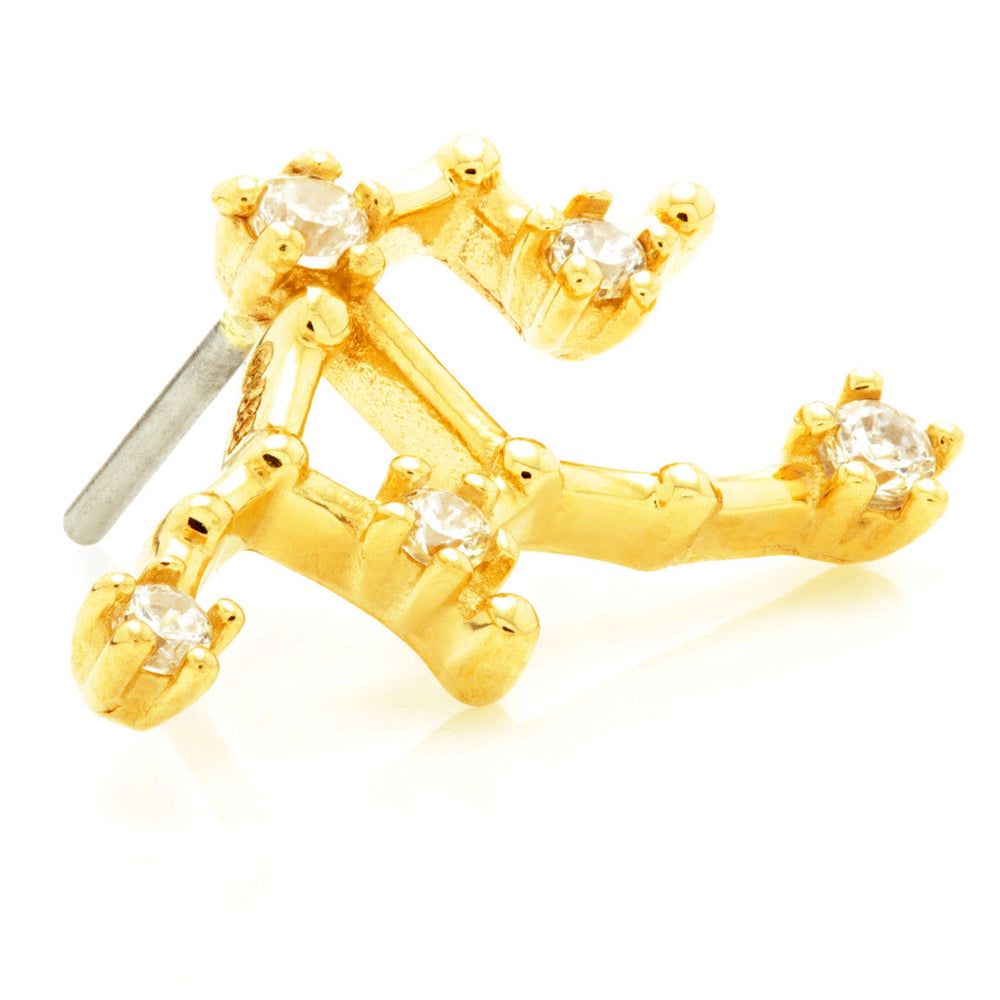 Virgo Threadless Jewelled Zodiac Constellation Pin Attachment